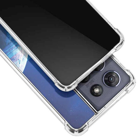 View of a Planet as it Looms in Close Orbit and with Rings Moto G Play 5G (2025) Clear Case